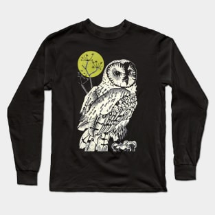 Night Owl with Yellow Moon Long Sleeve T-Shirt